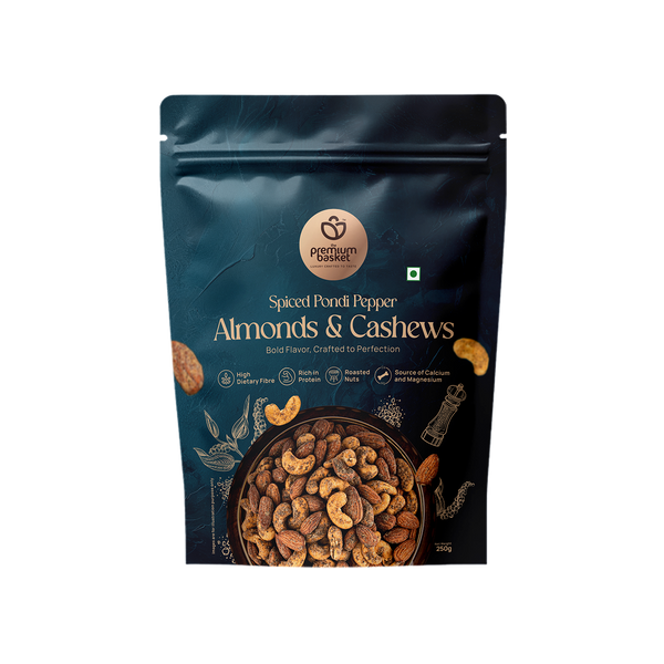 Spiced Pondi Pepper Almonds & Cashew